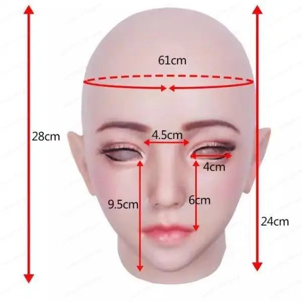 Mask adult full face silicone headgear COS disguise mask CD cross-dressing supplies male to female simulation headgear upgrade - Big Tim's Magic Emporium