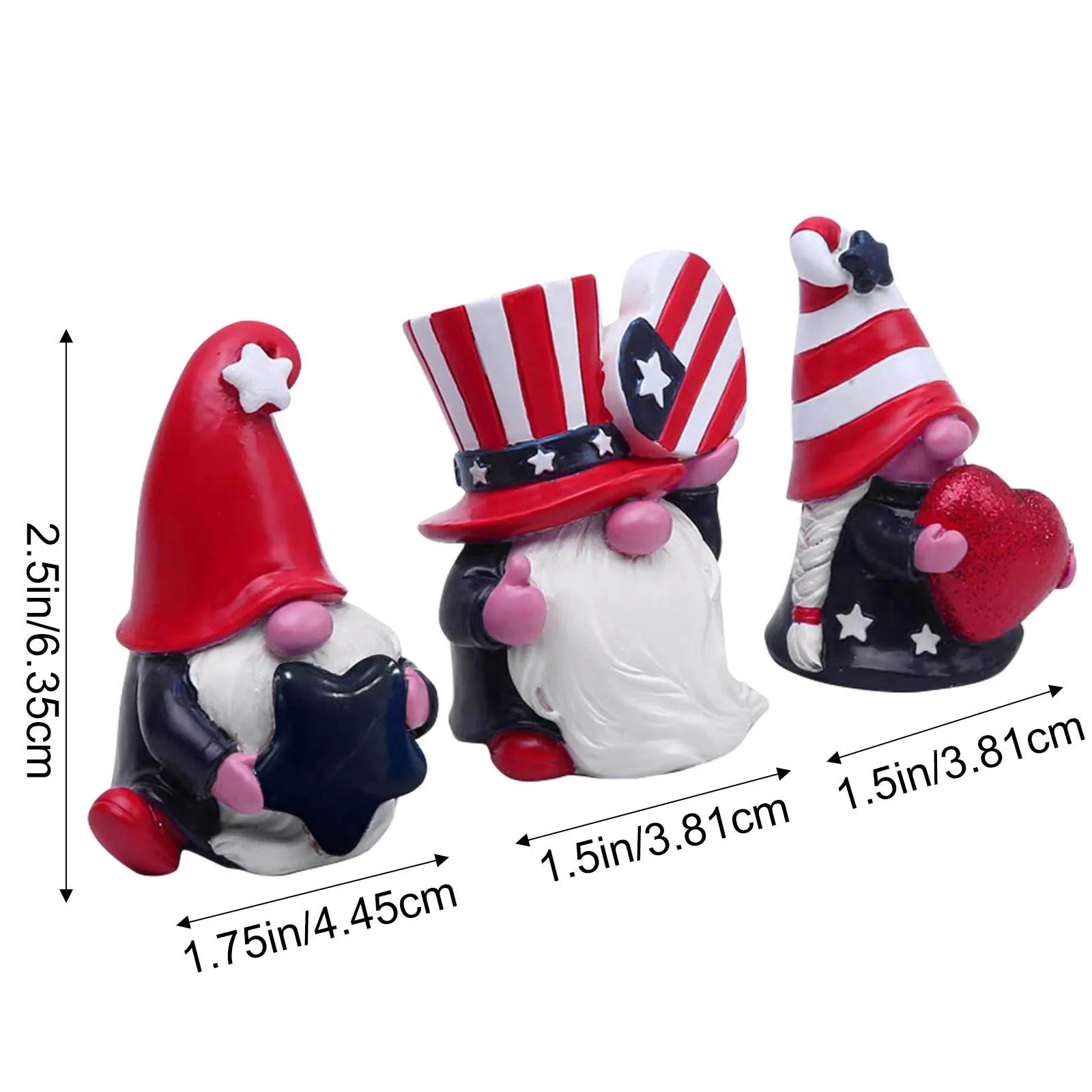 4th of July Patriotic Striped Resin Statue Independence Day Decoration Gift Handmade Home Tiered Tray Figurine