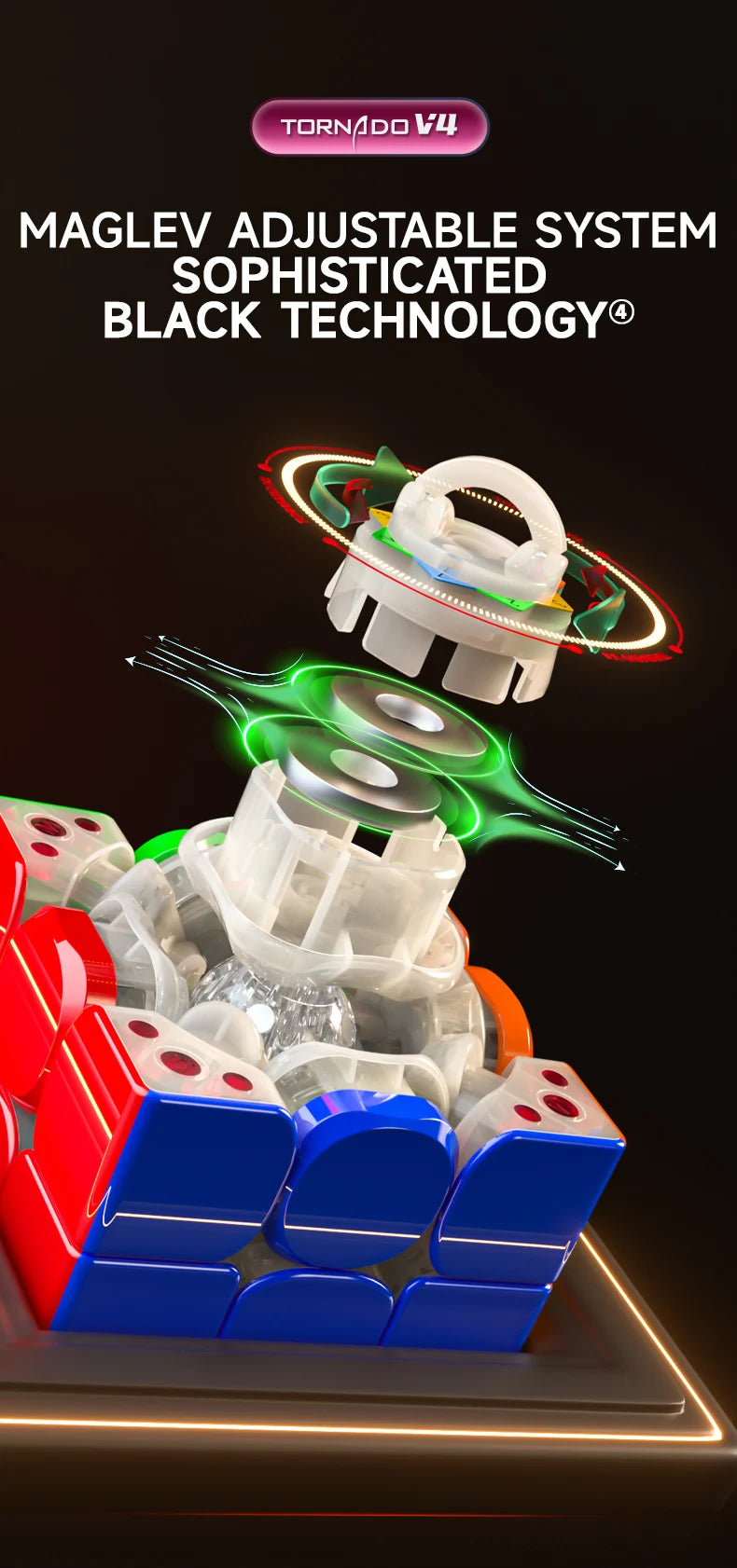 [JudyCube] Qiyi X-Man Tornado V4M Pioneer UV Version Magnetic Magic Speed Cube  Qiyi XMD Tornado V4 M Flagship 3x3x3