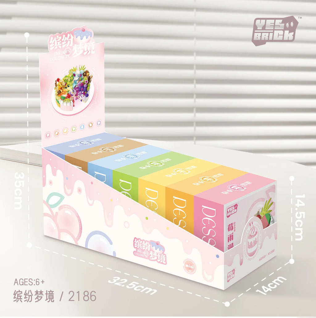 Birthday Cake Shape Building Blocks, Mini Assembly Bricks Ornament, Intellectual Educational Toy for Children Holiday Gifts