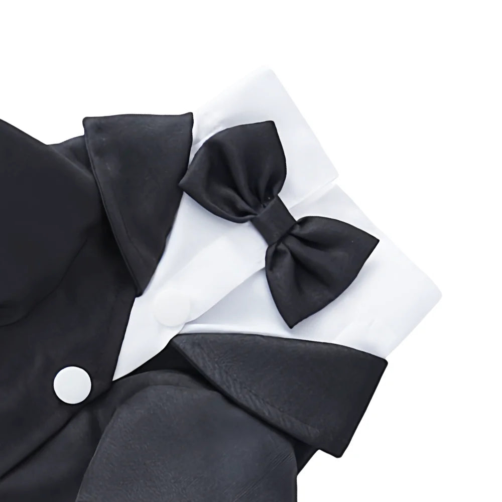 Pet Costume Suits - Lightweight Tuxedos, Suitable for Weddings/Christmas, with Adjustable Bow Ties and Breathable Mesh Fabric