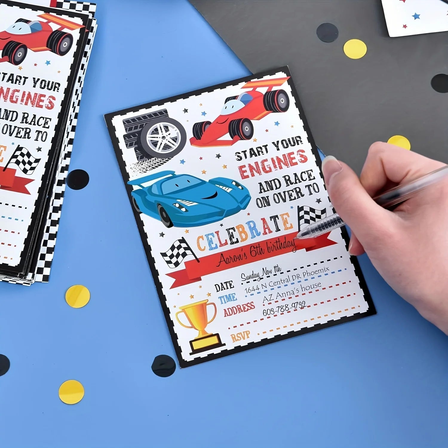 Racing Car Party Invitation Race Car Birthday Invitation for Boys Kid Men Cars Party Supplies Racing Birthday Invite Cards - Big Tim's Magic Emporium