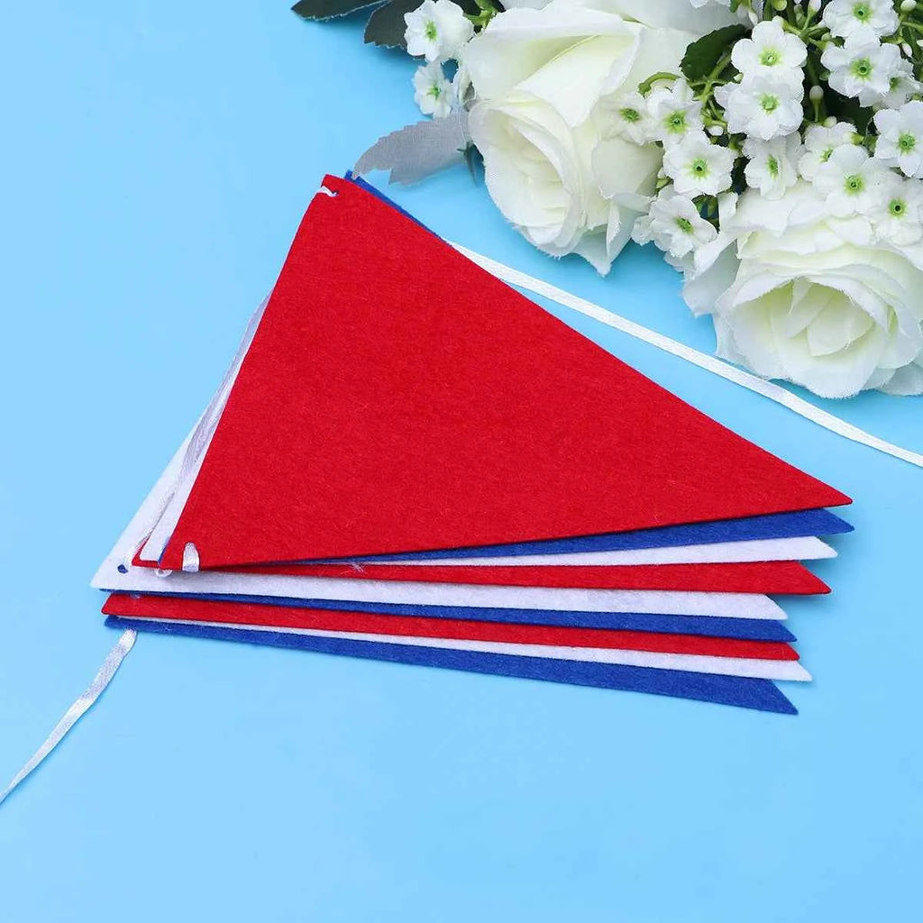 2.5m Fourth of July Bunting Banner Felt Hanging Garland Red Blue White Patriotic Party Decoration Fourth of July Banner