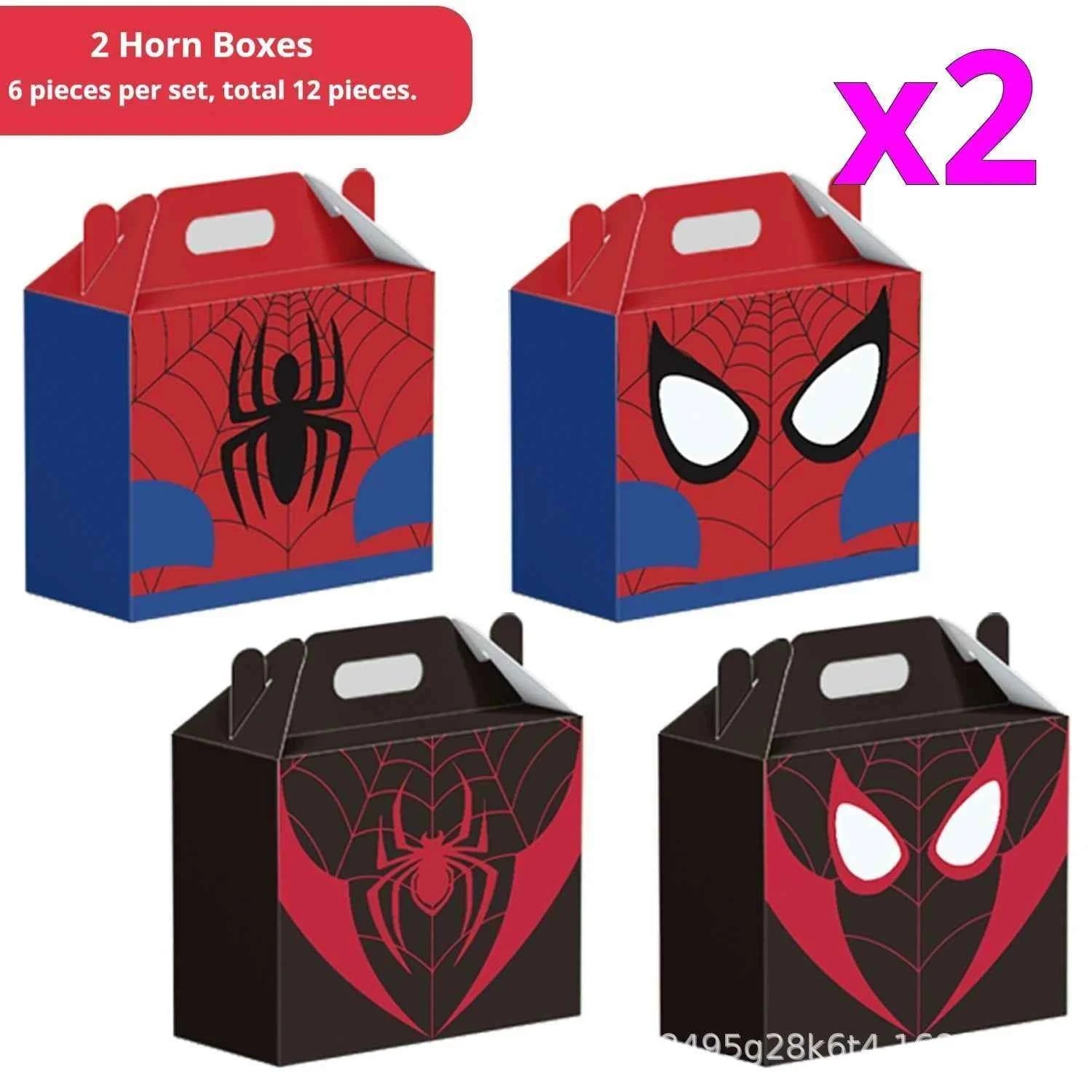 New Spider Man Cartoon Party Gift Box Handle Spider Web Printed Candy Gift Packaging Festival Party