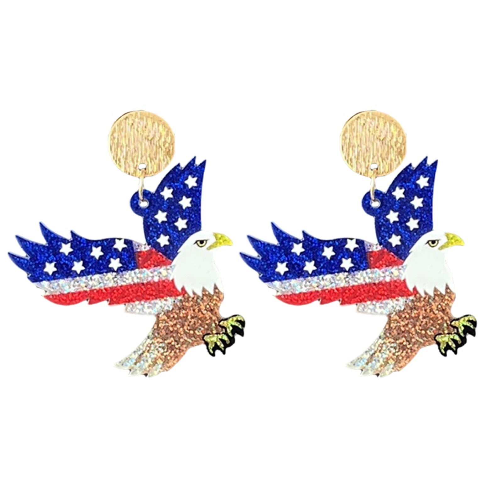 4th Of July Independence Day Earrings Women Sparkling Eagle Boots Bow Festival Celebrate American Flag Pattern Earrings