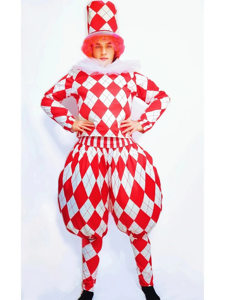 Clown Cosplay Costume Carnival Team Tour Performance Clothes Carnival Party Amusement Park Carnival Costume Dancer Stage Costume - Big Tim's Magic Emporium