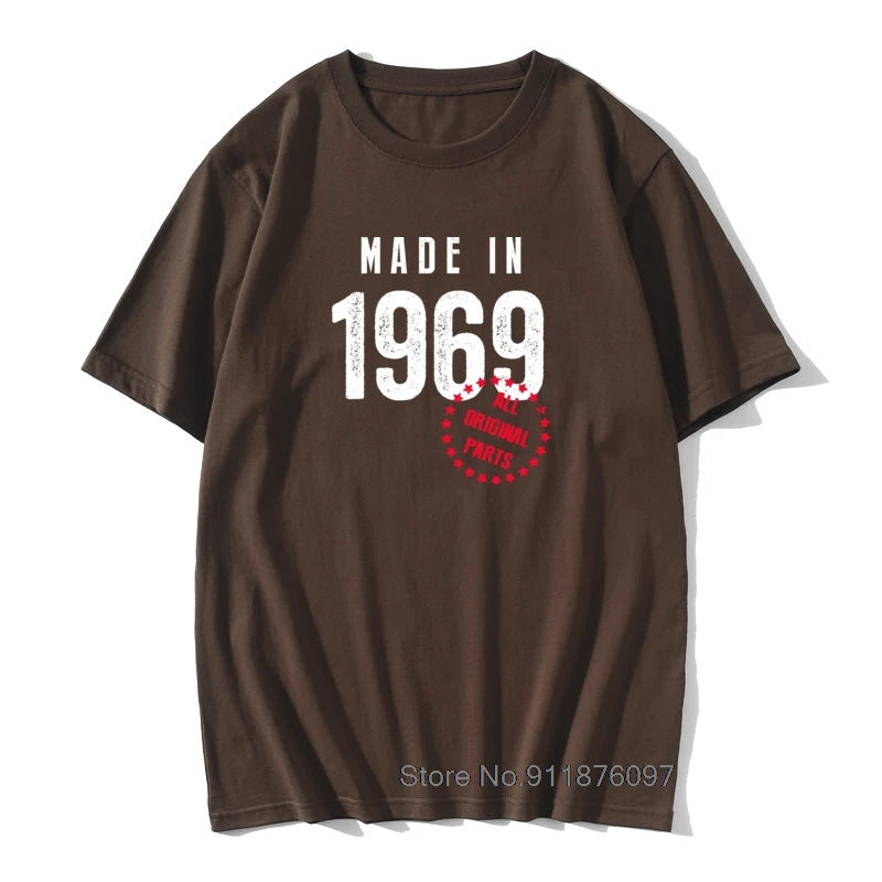 Funny T shirt Husband Birthday Gift 100% Cotton Retro TShirts 1965 1966 1967 1968 1969 Vintage Print Man Round Neck Clothes - Big Tim's Magic Emporium