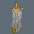 Crystal Sequin Tassel Bodysuit Dance Performance Stage Costume Leotard