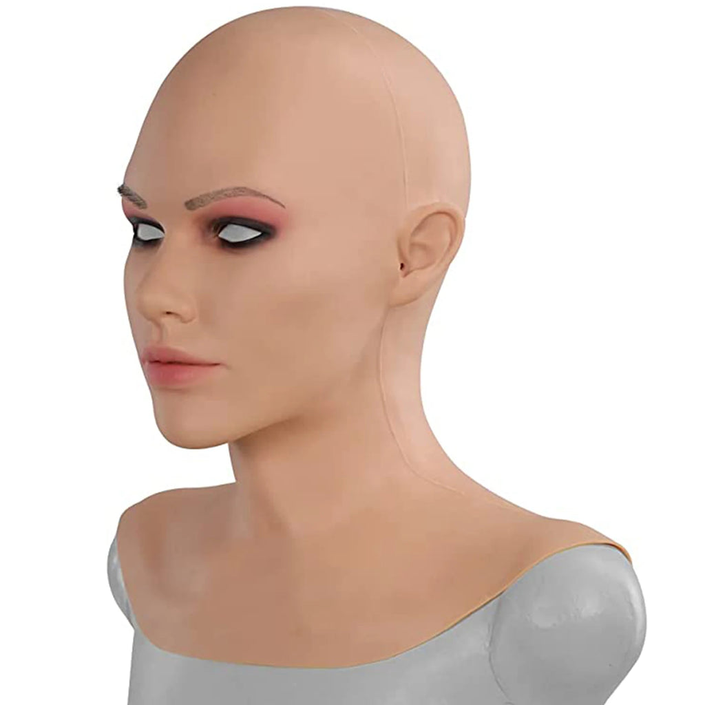 Realistic Silicone Mask With Neck Head Cover Makeup Crossdresser Cosplay Beauty Mask Collection Male to Female Full Head Mask - Big Tim's Magic Emporium