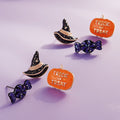 3Pairs - Halloween Candy Witch Hat Pumpkin Stud Earring Set by Madeline Love