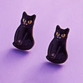 Halloween Black Cat Stud Earrings by Madeline Love