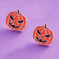 Enamel Halloween Pumpkin Stud Earrings by Madeline Love