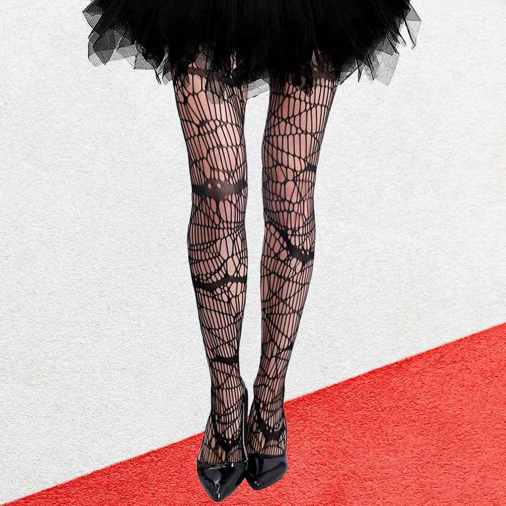 Bat Halloween Costume Fishnet Tights by Madeline Love