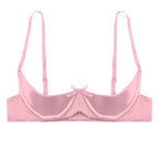 Satin Underwire Half-Cup Push-Up Bra