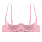 Satin Underwire Half-Cup Push-Up Bra