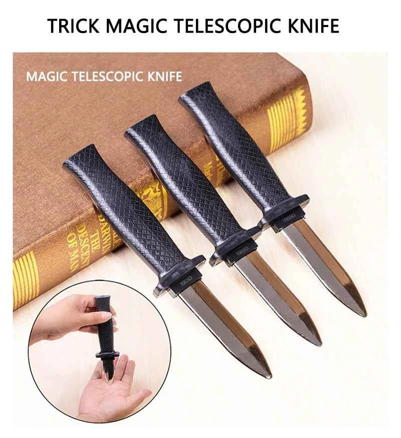 Props Toys Joke Magic Plastic Retractable Knife Joke Prank Props Knife Scary Trick Fake Dagger Funny - Big Tim's Magic Emporium