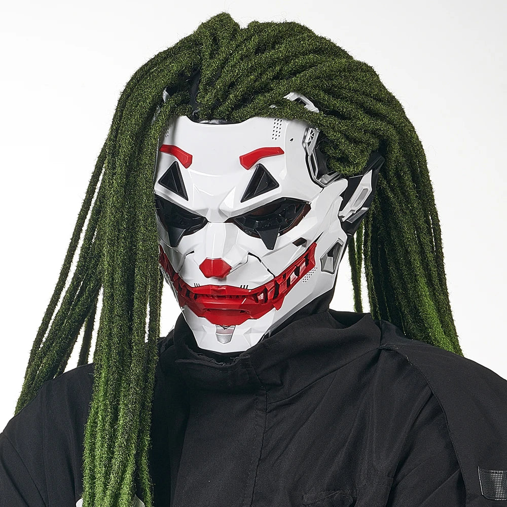 Joker Masks Cyberpunk Masks Clown Braids 2d Cosplay Resin Custom Products Halloween Anime Role-Playing Props And Gifts Toys - Big Tim's Magic Emporium