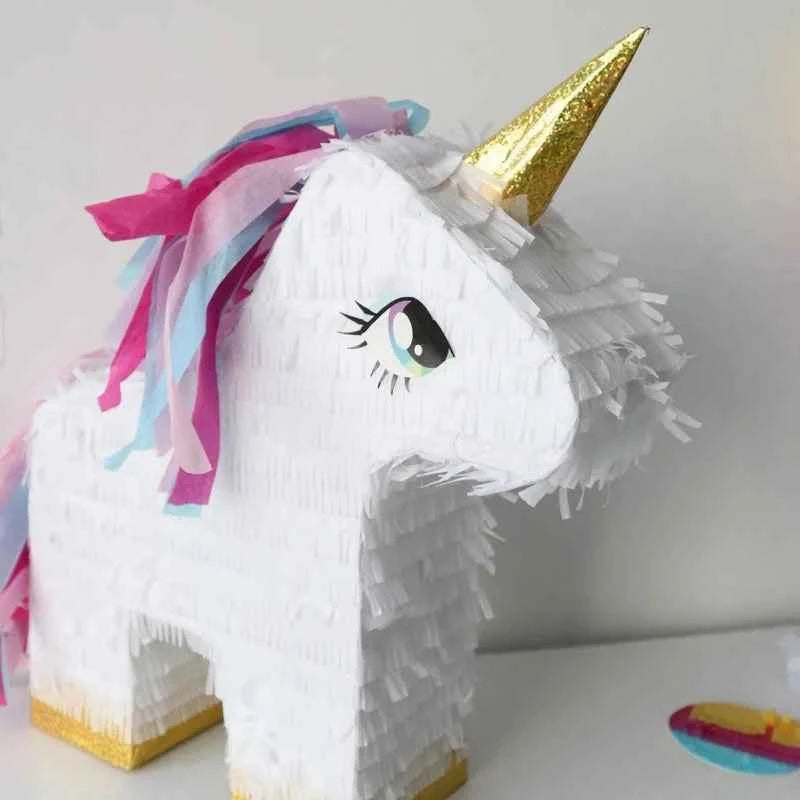 1SET/Box Unicorn Pinata with a Blindfold and Stick Birthday Party Decoration Bundle Handmade Piñatas Candy Gift Unicorn Pinatas