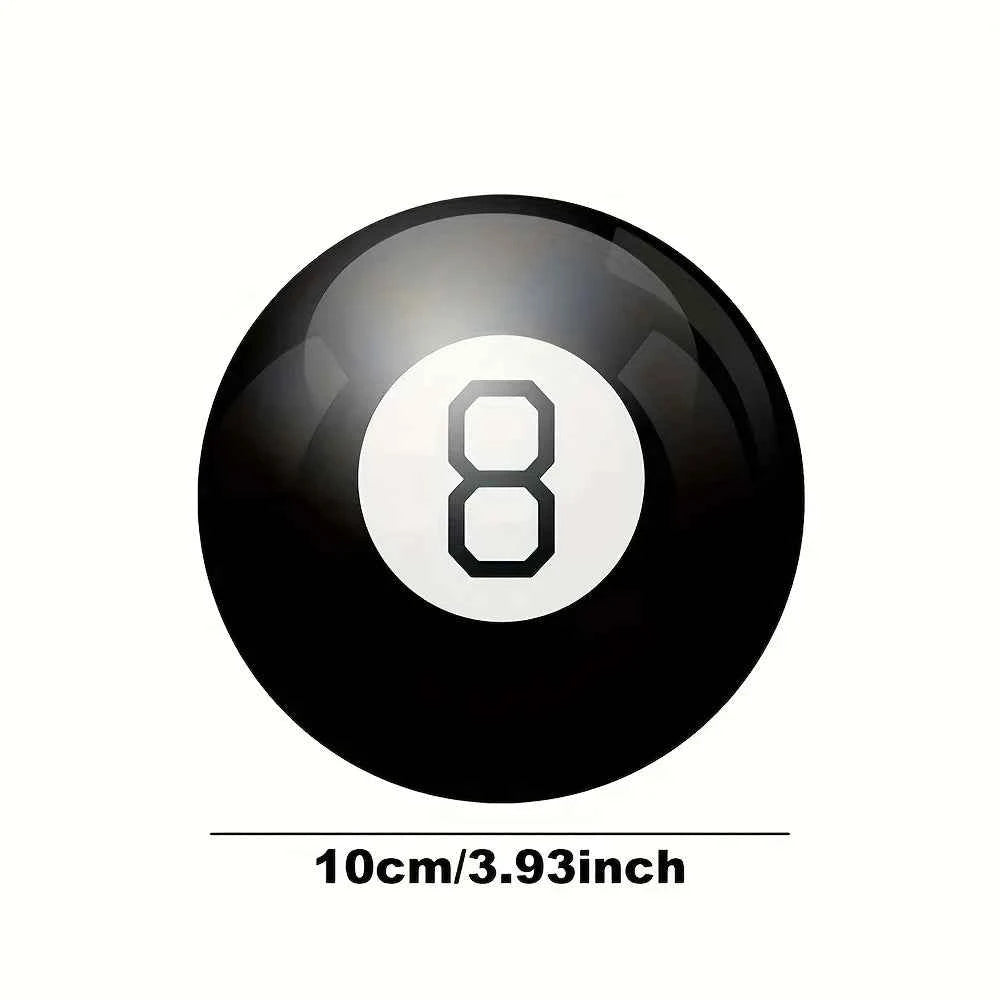 Magic 8 Ball - A mysterious answer ball with a glossy black exterior and white number 8 interior - Party prediction game