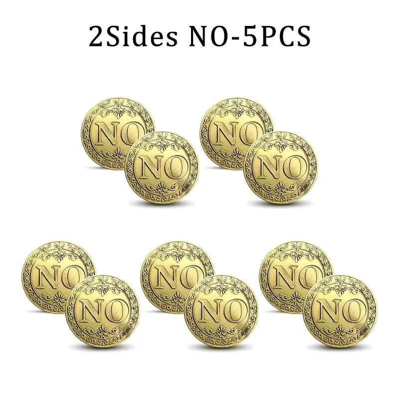YES NO Decision Coins Magic Coin Collections Good Luck Vintage Antique Bronze Wish Lucky Coin US Coins Commemorative Gold Coins