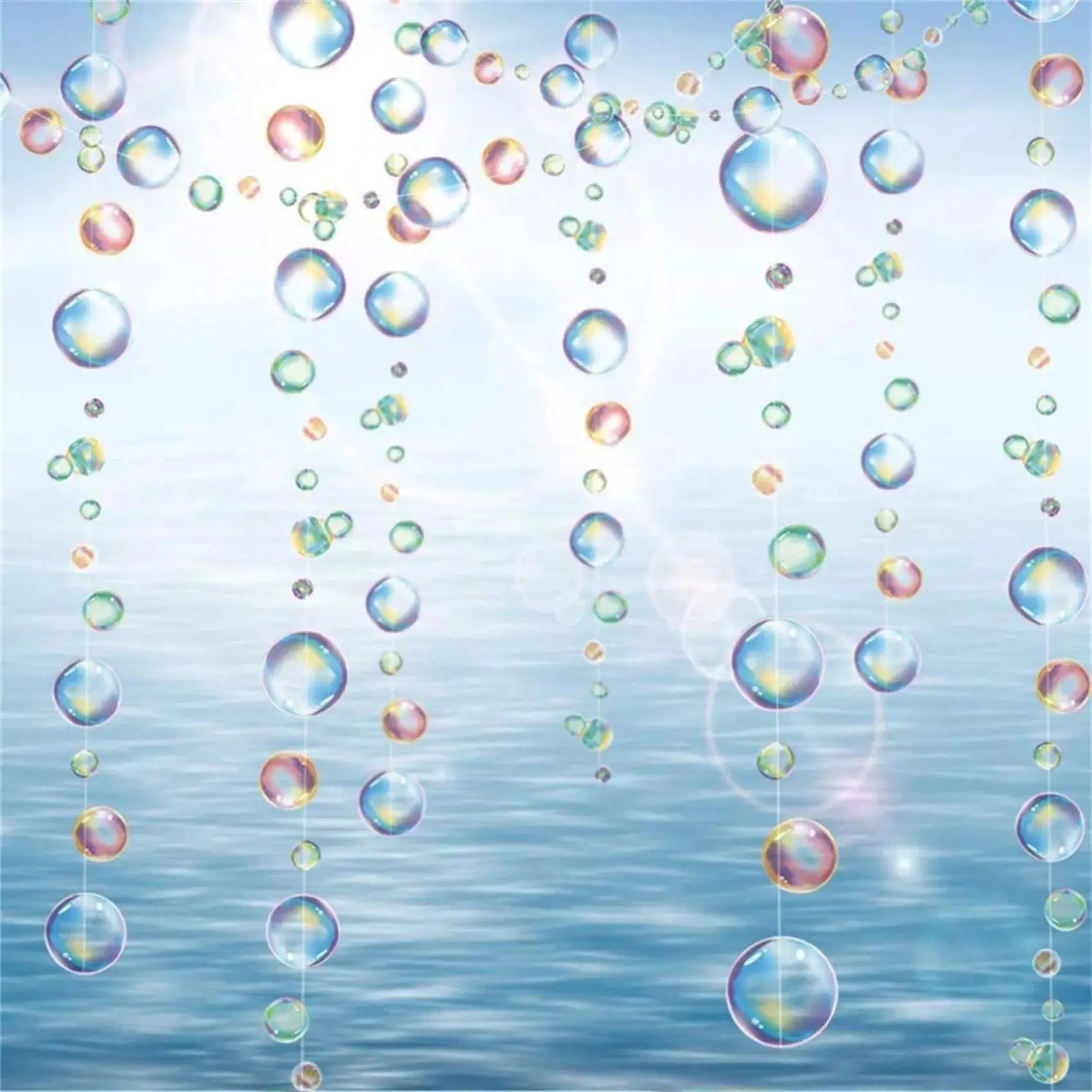 Practical Under The Sea Party Decorations Colorful Bubble Garlands Ocean Themed Circle Hanging Banner Mermaid Birthday Favor