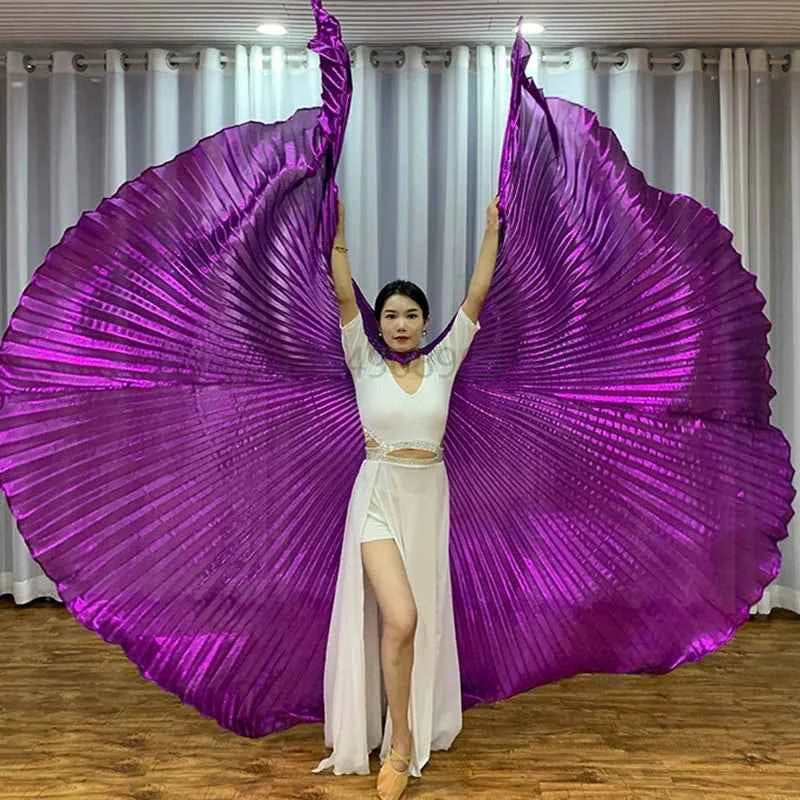 Oriental Style Dance Accessories Stage Performance Props Egyptian Wings 300 Degrees Belly Dance Isis Wings with Sticks