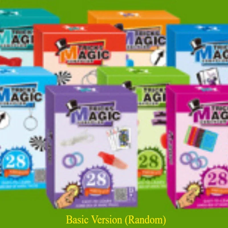 Magic Tricks Kit Beginner Children Magic Set with Performance Props Interactive Playing Cards Illusion Toys Close-up Magic Props
