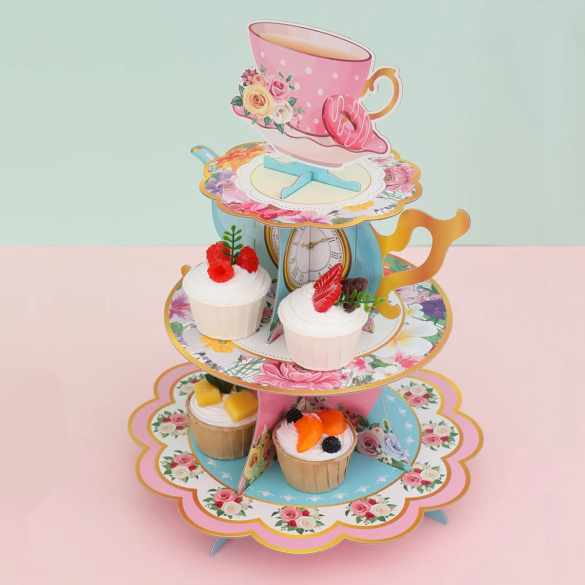Pink Tea Party Cake Stand Birthday Party Decoration Kids Baby Shower Party Supplies Wedding Table Decor Afternoon Tea Party - Big Tim's Magic Emporium
