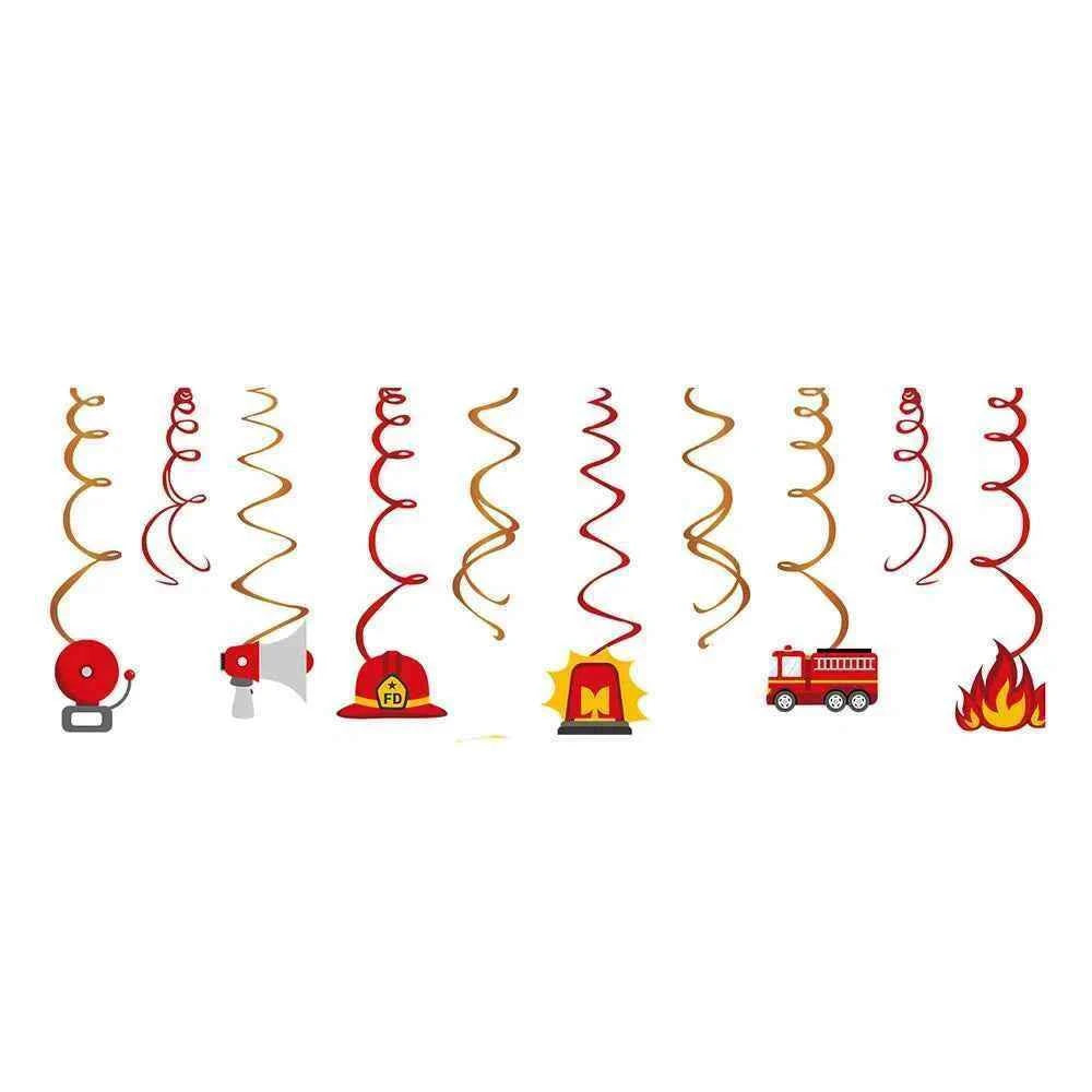 Fireman Birthday Party Supplies Firefighter Helmet Fire Hydrant Straws Cups with Lids Extinguisher Squirt Toys Fire Favors