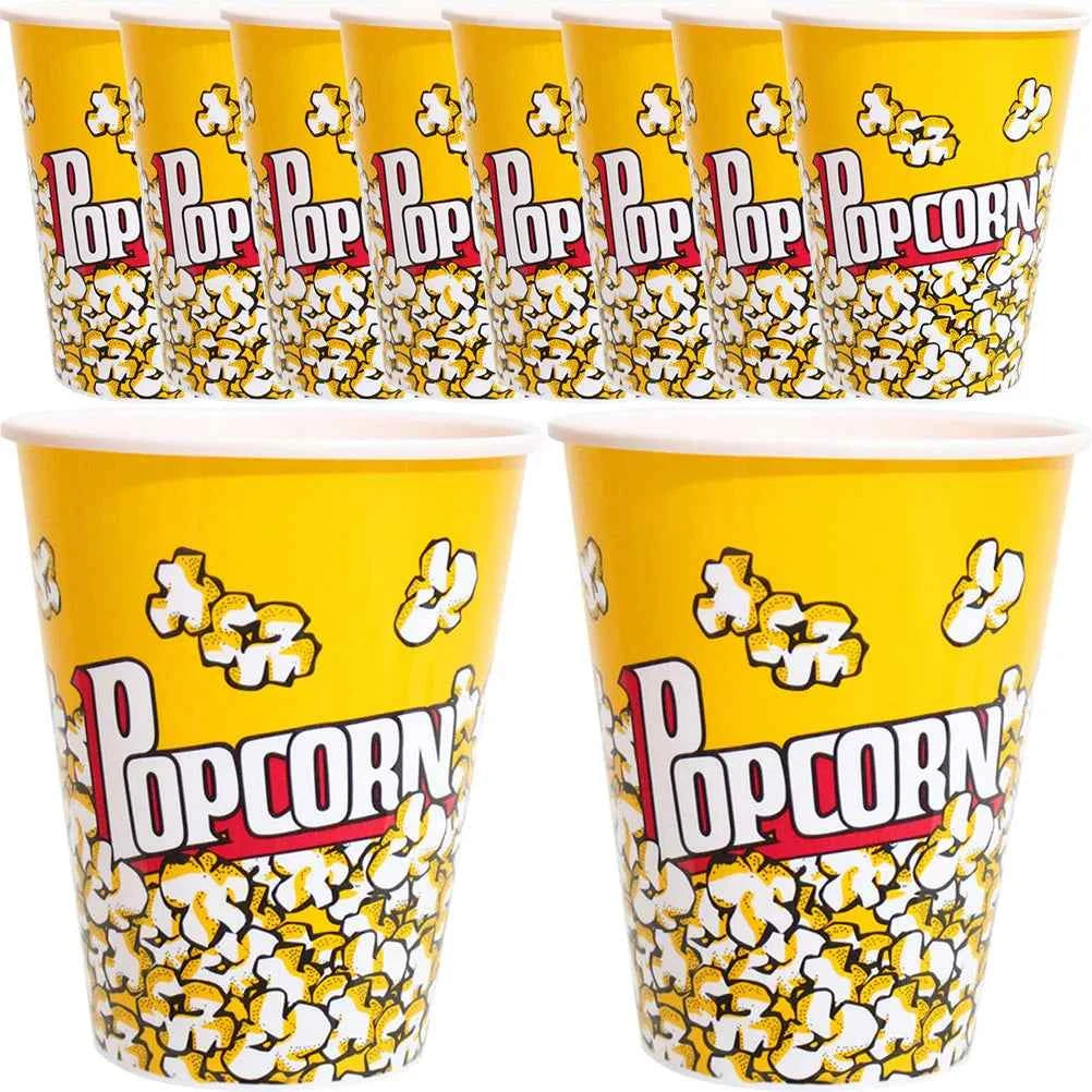 10pcs Popcorn Bucket Snack Cup Party Favor Container Movie Night Treat Box Plastic Dinnerware Set Candy Holder Kids Supplies