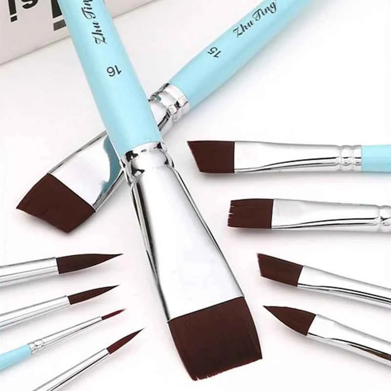 Body Pinting Face Body Art Paint Multifunctional Professional Paint Brushes Set Wooden Handle Nylon Brush Oil Painting Brushes
