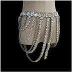 Dazzling Multilayer Crystal Chest & Waist Body Chain Set