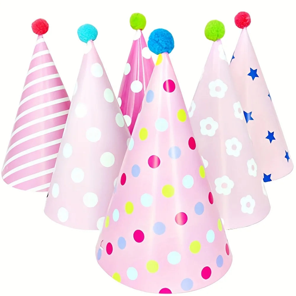 12/24PCS Colorful Party Paper Hats For Birthday Wedding Anniversary Generaling Party Paper Hats Party Selfie Decoration - Big Tim's Magic Emporium