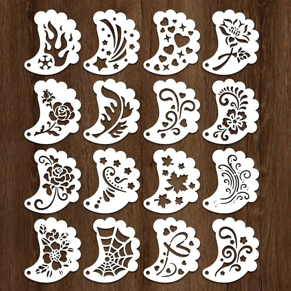 Reusable Face Paint Templates Multiple Pattern Hand Painting Body Art Paint Stencils Decorative Easy Use DIY Makeup Tools Party