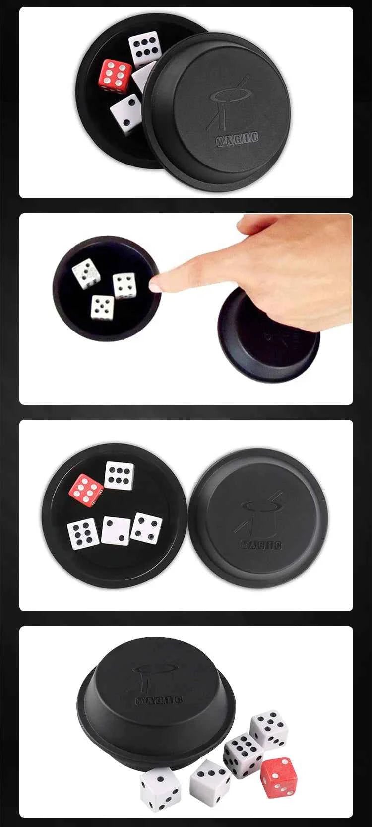 Super Flying Dice (Black Box) for party as beginners magical props for dice to fly magically interactive dice game magic tricks