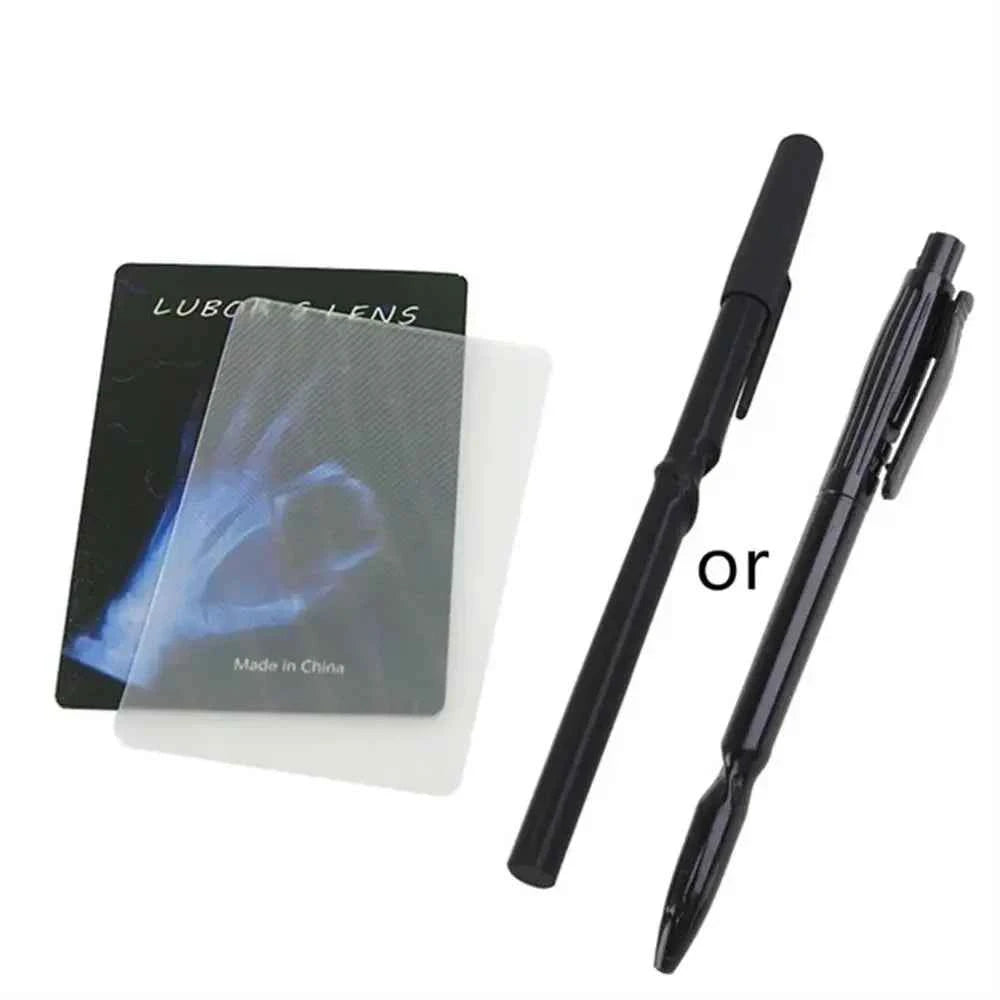 Magic Tricks Lubors Lens Twisted Pen Magic Props Card Perspective Distortion Gimmick Porp Performing Perspective Card Magic
