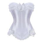 Lace Overlay Boned Overbust Corset Bustier Top Plus Size Body Shaper