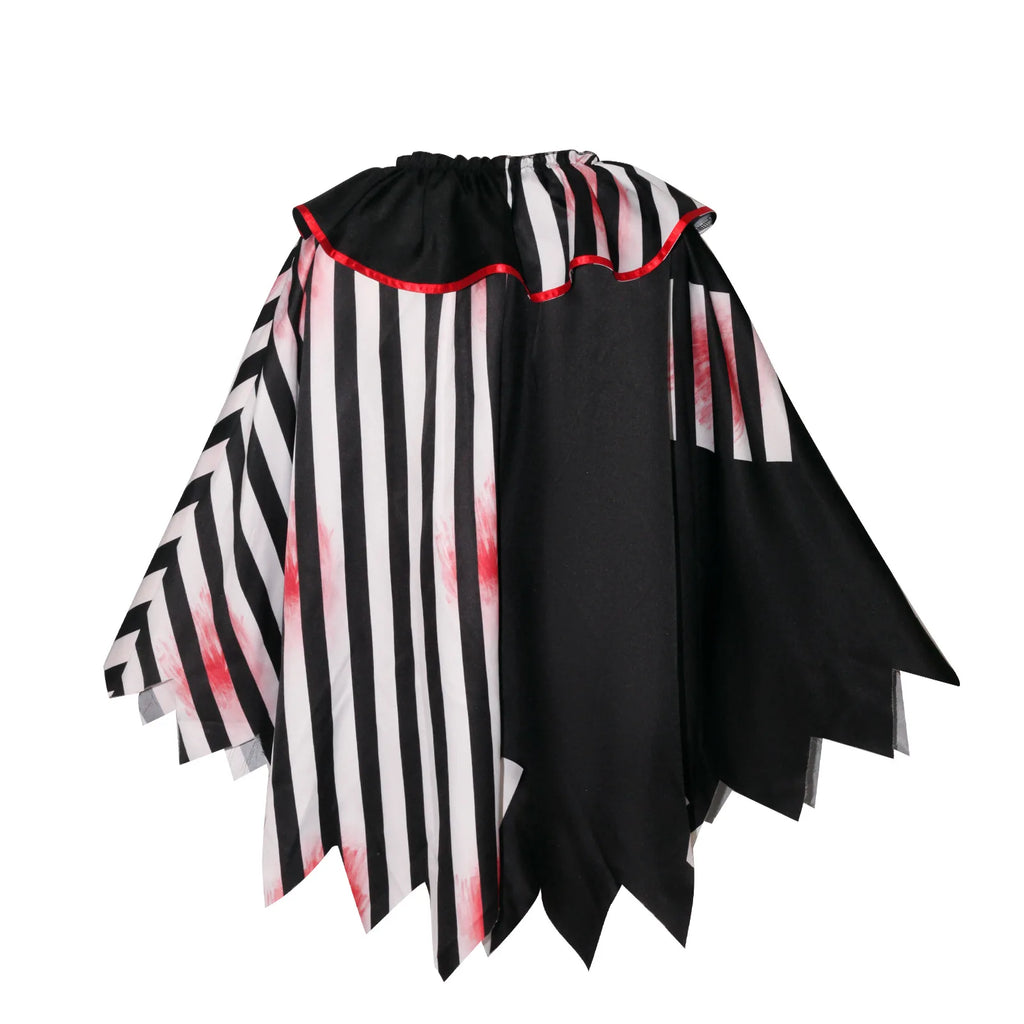 Horror Clown Cos Costume Halloween Women's Black and White Cloak Masquerade Adult Cosplay Role-playing Costume - Big Tim's Magic Emporium