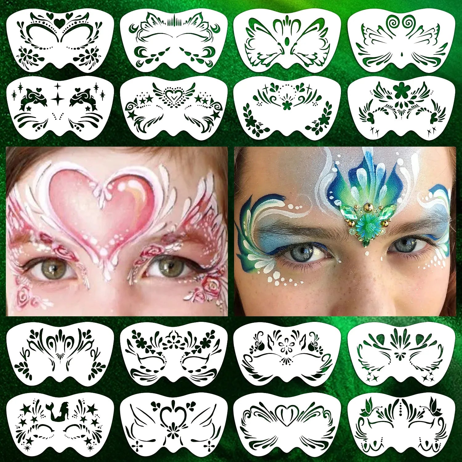 Face Paint Stencils Professional Body Art Paint Stencils Reusable For Adults Kids Easily Use Templates For Parties Makeup Tools