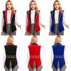 Velvet Circus Ringmaster Tailcoat Vest Marching Band Halloween Showman Outerwear