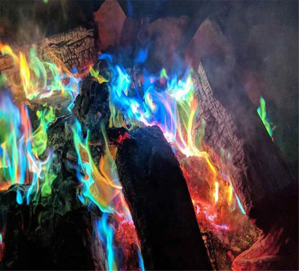 Mystical Fire Magic Tricks Color Flames Powder Bonfire Sachets Fireplace Pit Patio Toy Magician Pyrotechnics Party Glowing Props - Big Tim's Magic Emporium