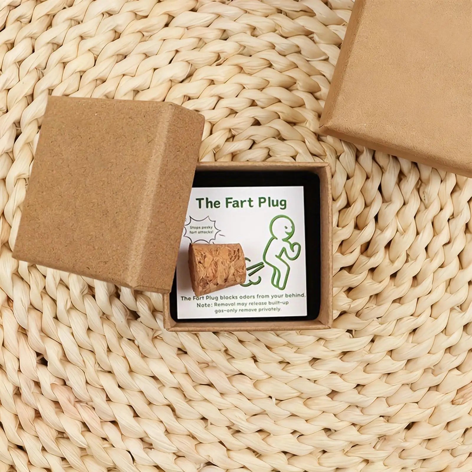 Prank Stuff Hilarious Fart Plug Toys with Card Prank Toys with Storage Box Cartoon-Designed with Humorous Quotes and Jokes