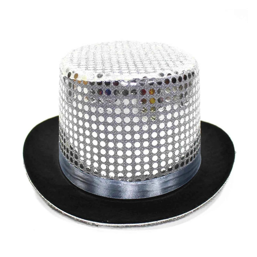 Magician Top Hat Jazz Sparkling Mirror Hat Male And Female Comedians Performing Hats Stage Lighting Focusing Hat