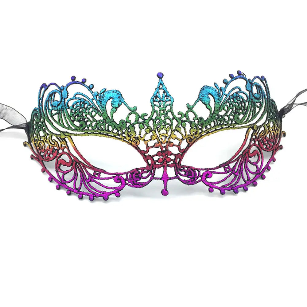 Makeup Ball Hollow Lace Face Mask With Ribbon Princess Masquerad Cosplay Prom Props Costume Female Sexy Diamonds Eye Mask