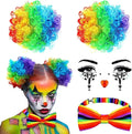 Women Halloween Clown Accessories Rainbow Wig Hair Clip On Puff Buns Clown Bowtie Party Halloween Ball Party Cosplay Costume - Big Tim's Magic Emporium