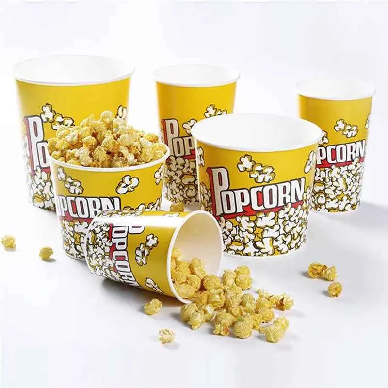10pcs Popcorn Bucket Snack Cup Party Favor Container Movie Night Treat Box Plastic Dinnerware Set Candy Holder Kids Supplies
