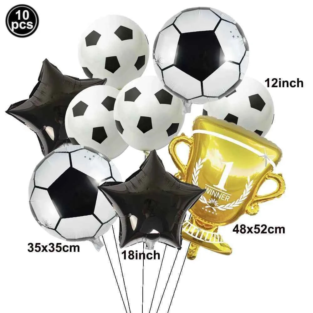 Soccer Party Decoration Balloons Soccer Balls Football Sneakers Trophy Foil Balloons for Birthday Sports Theme Party Supplies
