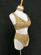 Sexy DJ Nightclub Pole Dance Costume Rhinestone Bikini Rave Outfit Party Show Stage Wear Dancer Team Performance Clothes