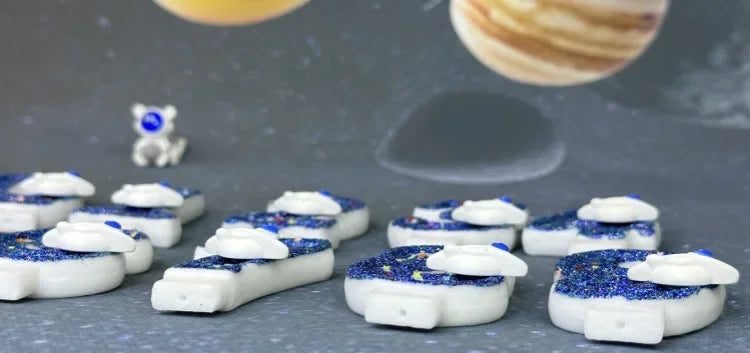 Boys Birthday Number Candle Cake Topper Blue Planetary Universe Children Baby Party One Year Old Dessert Decor Baking Supplies