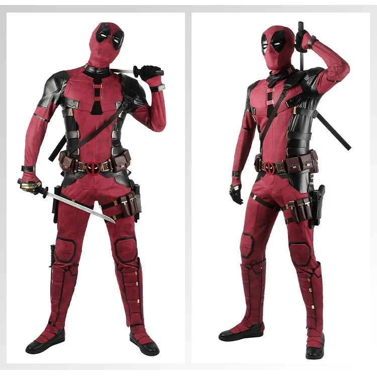 New Arrival DP3 Mr. Pool Cosplay Costume Hero Complete Clothes Red Leather Men Jumpsuit Halloween Carnival Christmas Outfit - Big Tim's Magic Emporium